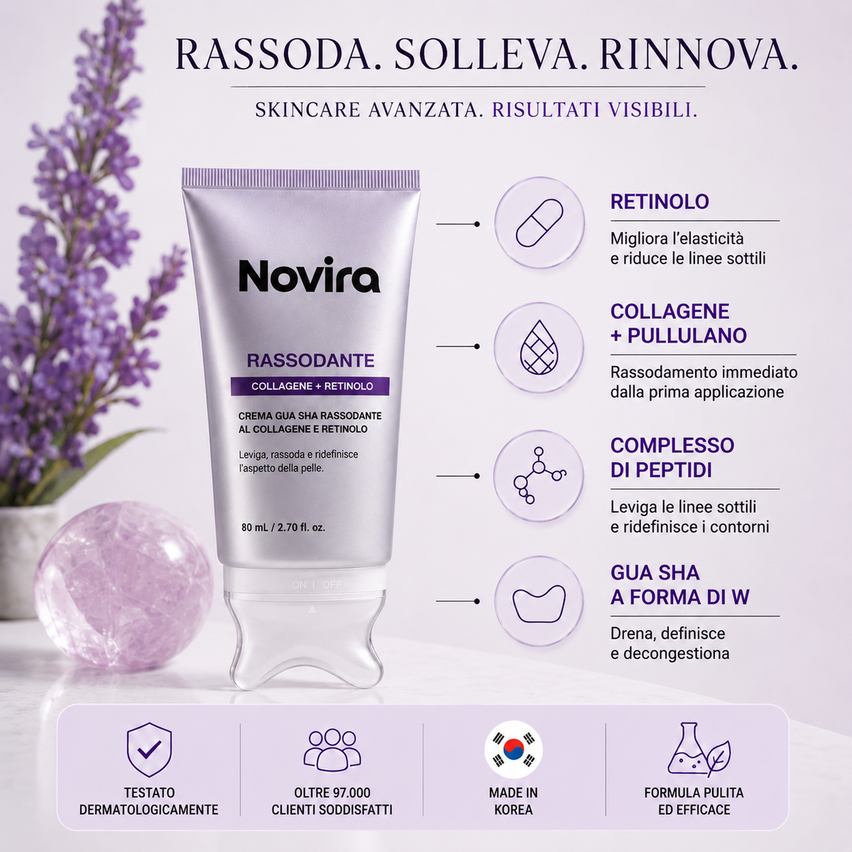GuaSha Cream™ – Crema Liftante al Collagene & Retinolo con Gua Sha Integrato
